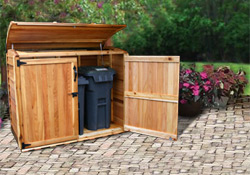 garbage storage enclosure trash outdoor plans cedar bin shed bins enclosures recycling cans woodworking lid pdf