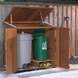 Outdoor Wooden Garbage Can Storage Bin Provide Attractive 